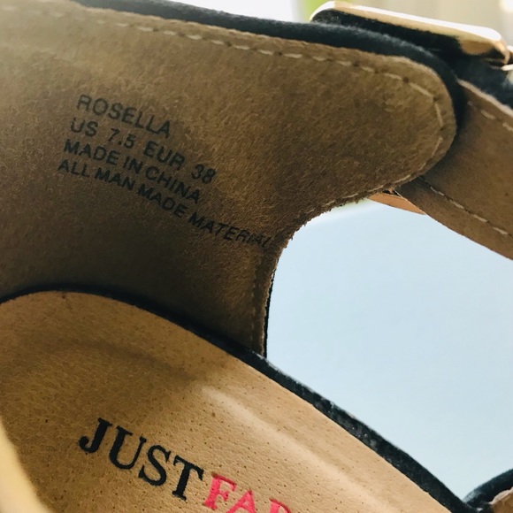 Black cross strap, platform wedges - Picture 3 of 4